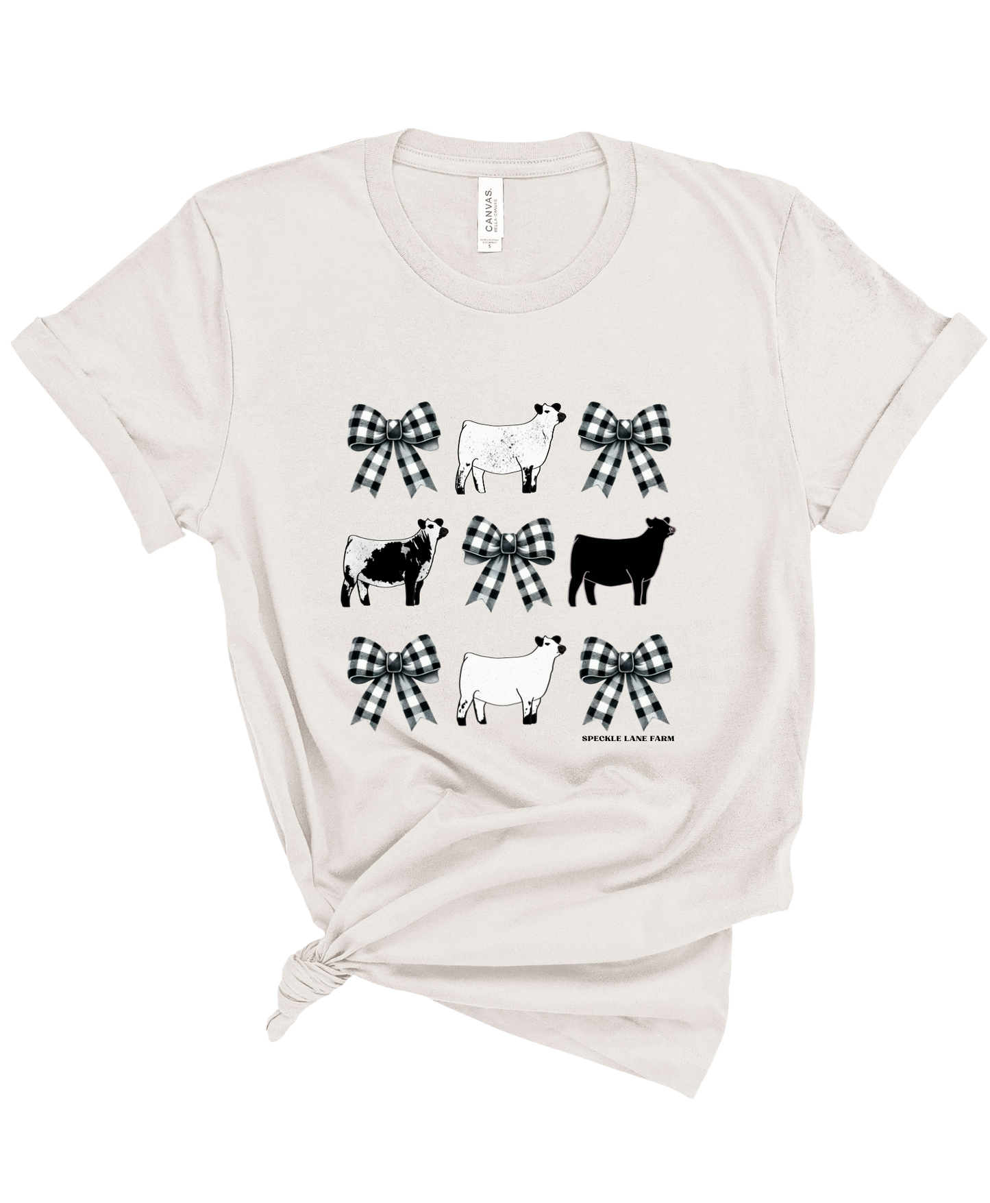 Speckle Park Heifer Bow Tee (2 Colour options)
