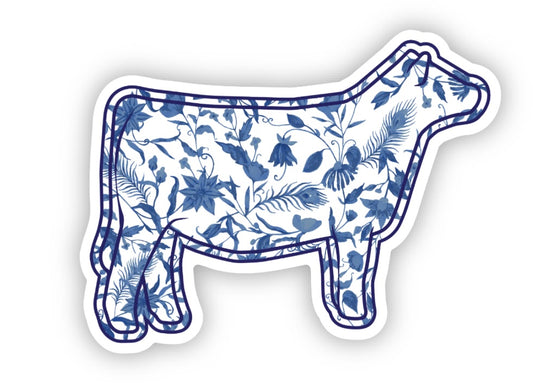 Sticker - Blue Floral Heifer