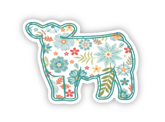 Sticker - Green Floral Cow