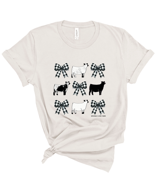 Speckle Park Heifer Bow Tee (2 Colour options)